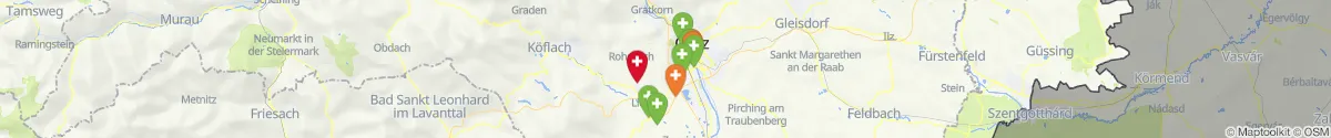 Kartenansicht für Apotheken-Notdienste in der Nähe von Hitzendorf (Graz-Umgebung, Steiermark)